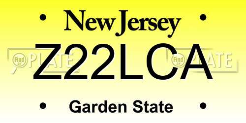Z22LCA New Jersey License Plate