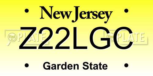 Z22LGC New Jersey License Plate
