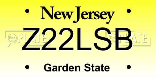 Z22LSB New Jersey License Plate