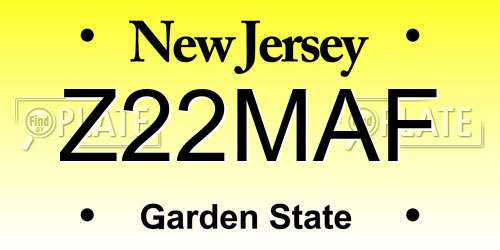Z22MAF New Jersey License Plate