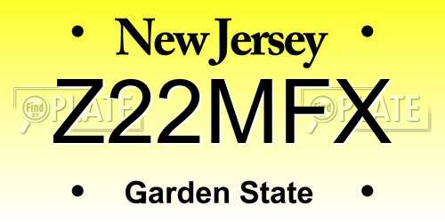 Z22MFX New Jersey License Plate