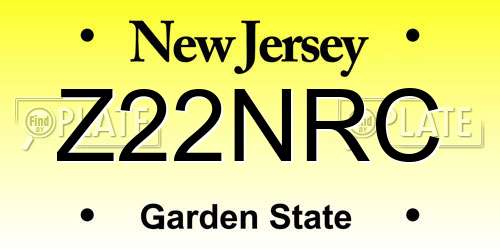 Z22NRC New Jersey License Plate