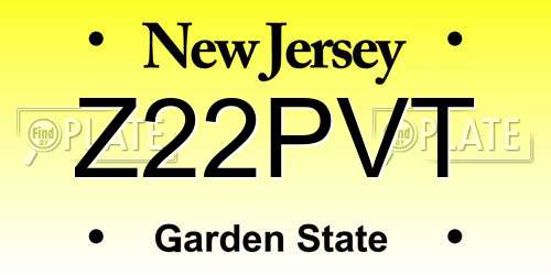 Z22PVT New Jersey License Plate