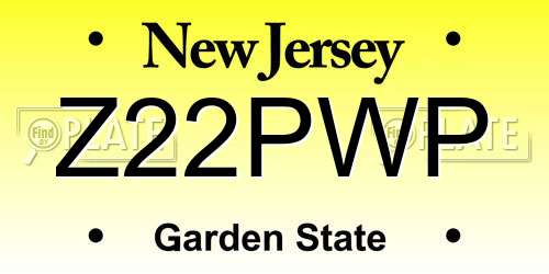 Z22PWP New Jersey License Plate