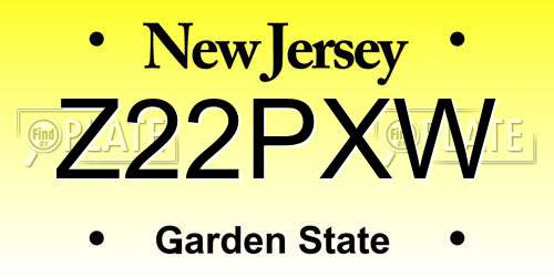 Z22PXW New Jersey License Plate