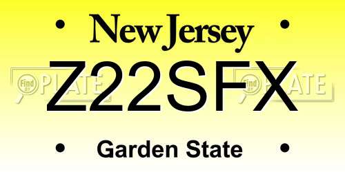 Z22SFX New Jersey License Plate