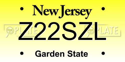 Z22SZL New Jersey License Plate