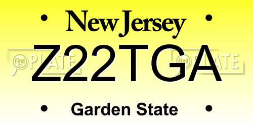 Z22TGA New Jersey License Plate