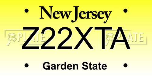 Z22XTA New Jersey License Plate