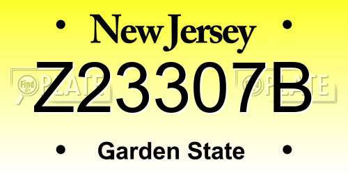 Z23307B New Jersey License Plate