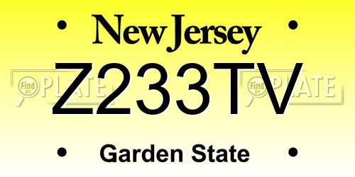 Z233TV New Jersey License Plate