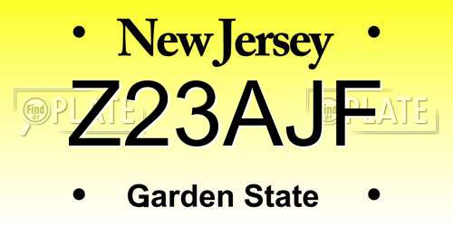 Z23AJF New Jersey License Plate
