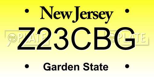 Z23CBG New Jersey License Plate