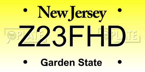 Z23FHD New Jersey License Plate