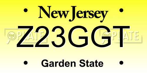 Z23GGT New Jersey License Plate