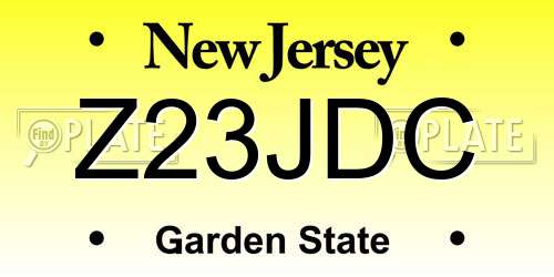 Z23JDC New Jersey License Plate