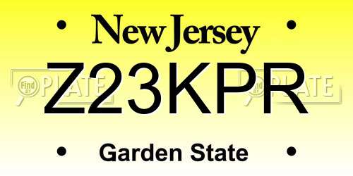 Z23KPR New Jersey License Plate