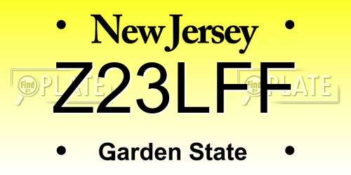 Z23LFF New Jersey License Plate