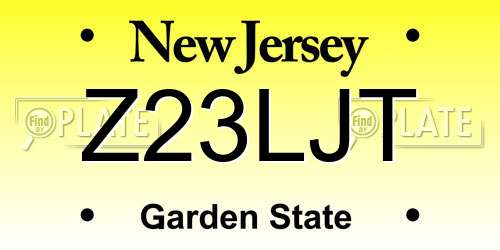 Z23LJT New Jersey License Plate