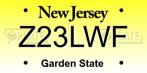 Z23LWF New Jersey License Plate