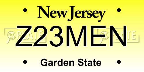 Z23MEN New Jersey License Plate
