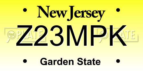 Z23MPK New Jersey License Plate
