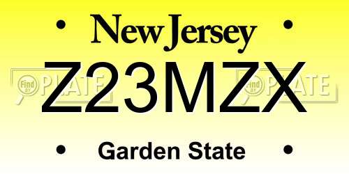 Z23MZX New Jersey License Plate