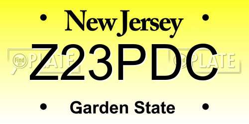 Z23PDC New Jersey License Plate