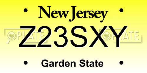 Z23SXY New Jersey License Plate