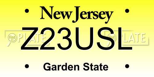 Z23USL New Jersey License Plate