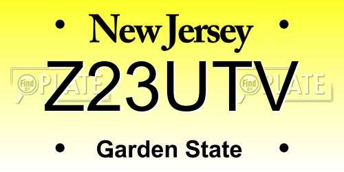 Z23UTV New Jersey License Plate