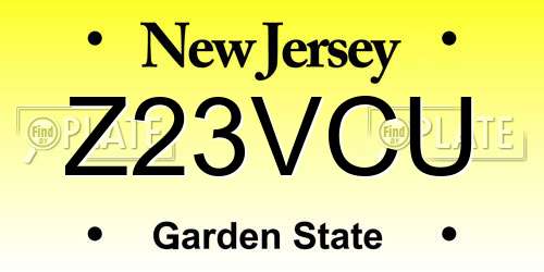 Z23VCU New Jersey License Plate