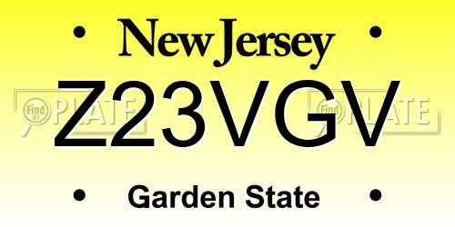 Z23VGV New Jersey License Plate