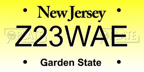 Z23WAE New Jersey License Plate
