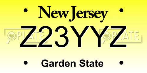 Z23YYZ New Jersey License Plate