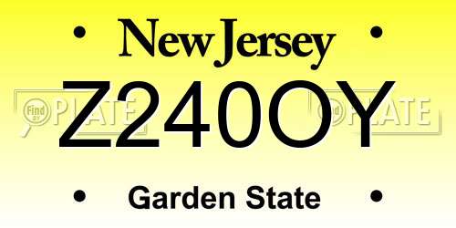 Z240OY New Jersey License Plate