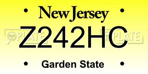 Z242HC New Jersey License Plate