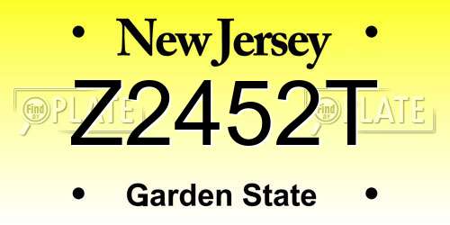 Z2452T New Jersey License Plate
