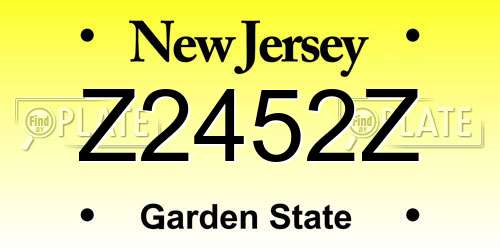 Z2452Z New Jersey License Plate