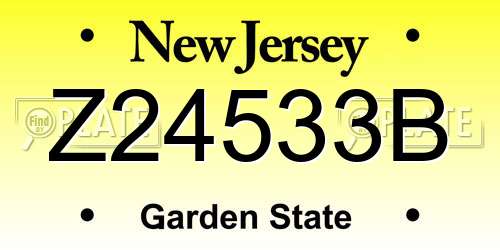 Z24533B New Jersey License Plate