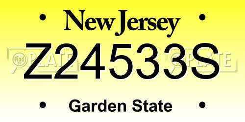 Z24533S New Jersey License Plate
