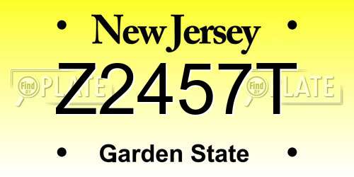 Z2457T New Jersey License Plate
