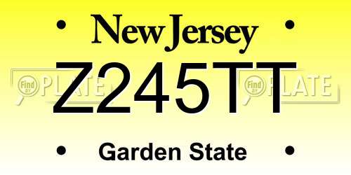 Z245TT New Jersey License Plate