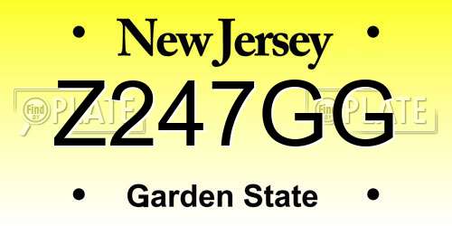 Z247GG New Jersey License Plate