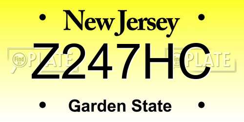 Z247HC New Jersey License Plate