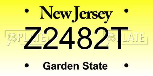 Z2482T New Jersey License Plate