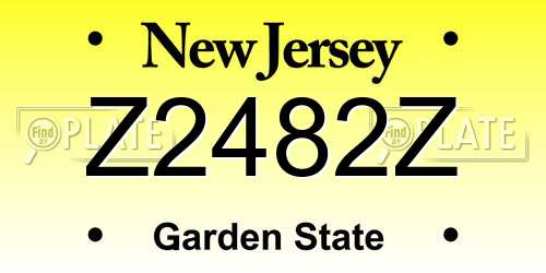 Z2482Z New Jersey License Plate