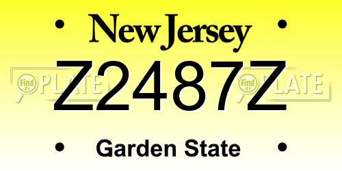 Z2487Z New Jersey License Plate