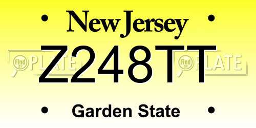 Z248TT New Jersey License Plate