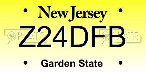 Z24DFB New Jersey License Plate